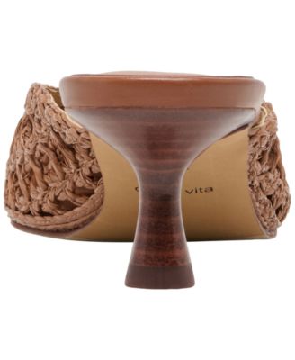 Women's Cleo Loop Raffia Kitten Heel Mule Pumps