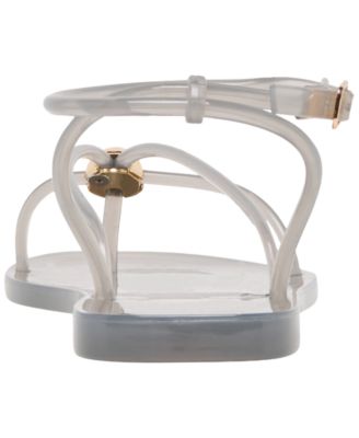 Women's Kenley Vinyl Strappy Jewelry Stud Flat Sandals