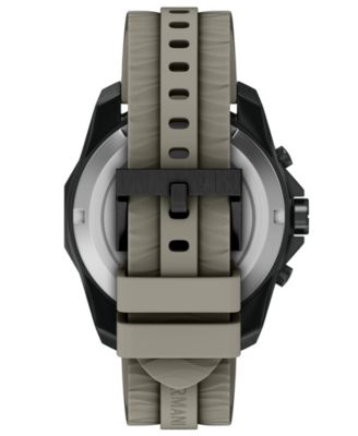 Armani Exchange Men's Quartz Chronograph Gray Silicone Watch, 44mm