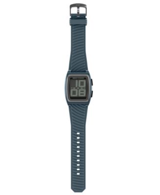 Armani Exchange Men's LCD Blue Silicone Watch, 42mm