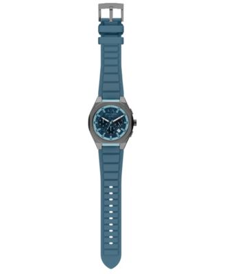 Armani Exchange Men's Sync Quartz Chronograph Blue Silicone Watch, 44mm