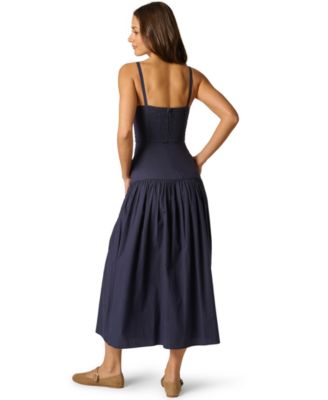Women's Drop Waist Sweetheart Midi Dress