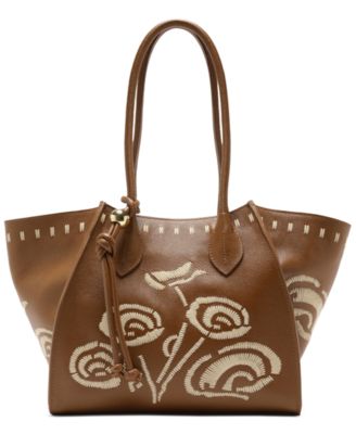 Alba Small Leather Zipper Tote Bag