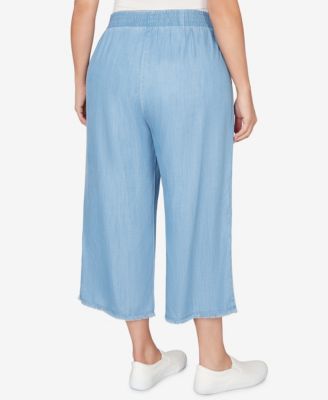 Plus Size Beachcomber Wide Leg Patch Pocket Ankle Pants