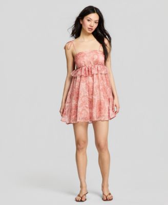 Women's Paisley Ruffle Mini Dress