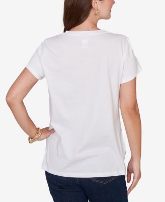 Petite Embellished Postcard Graphic T-shirt