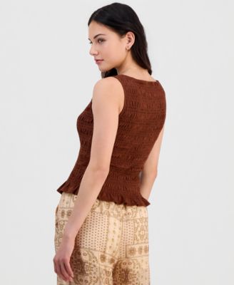 Women's Smocked Peplum Top