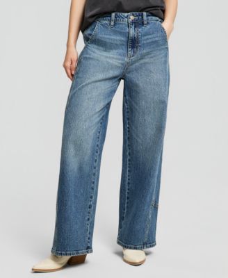 Women's Seamed Wide-Leg Jeans