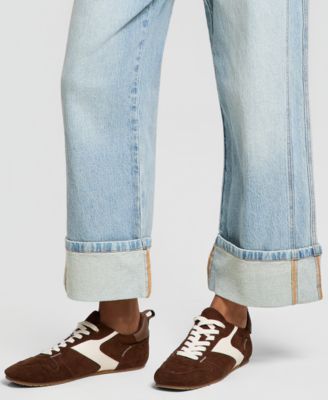 Women's Seamed Cuff Wide-Leg Jeans