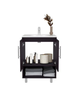 Texas Freestanding Bathroom Vanity Cabinet with Double Doors,Elevated Base, Modern Design for Sink Installation and Organized Storage