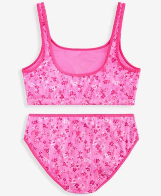 Girls' Scoop Neck Top & Swim Bottoms, 2-Piece Set
