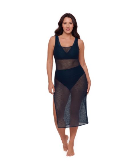Женское платье S3 Apparel Front Slit Crochet Swimsuit Coverup, цвет: Сумеречный синий
