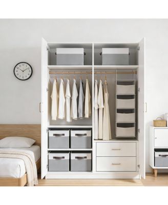 4-Pack Collapsible Fabric Storage Bins with Handles for Home Organization