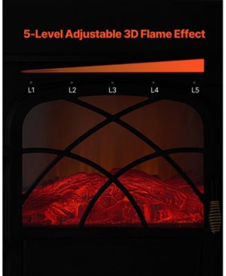 Freestanding Electric Fireplace Stove Heater 1500W with Remote