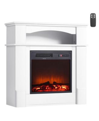 33" Freestanding Electric Fireplace Stove Heater with Mantel 1500W