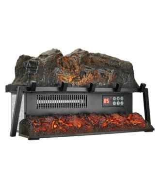 Electric Fireplace Log 23" Insert Heater with Remote Flames Timer