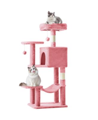 44in Cat Tree Tower: Multi-Cat Climbing, Sisal Posts, Extended Platform, Hammock