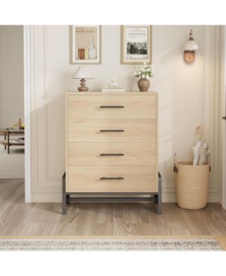 4 Drawer Bedroom Dresser, 38.6" Tall Wooden Chest with Deep Drawers & Chic Legs, Freestanding Storage for Closet & Living Room