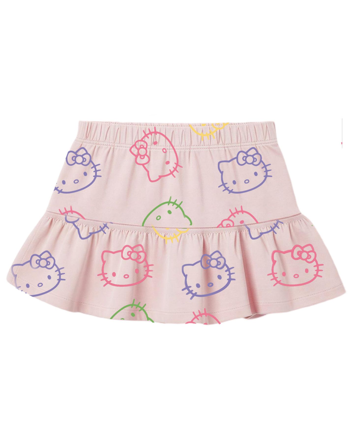 Детский комплект Hello Kitty: футболка с коротким рукавом и юбка-шорты, 2T-6X, цвет: Розовый — фото 4