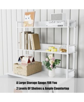 Litter Box Enclosure with 2 Storage Shelves