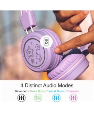 KidJamz KJ55BT (2 Pack) Bluetooth Wireless Headphones for Kids w/ LED Lights