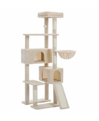 65in Large Cat Tree Tower: Hammocks, Scratch Columns, Jumping Platform Space