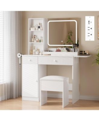 Makeup Vanity  Lighted Mirror - Vanity Desk  for Bedrooms, Apartments, Easy to Assemble