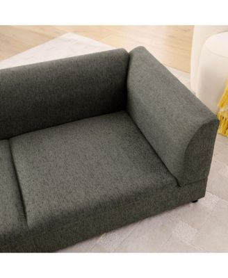 Oversized Pet Sofa for Medium/Large Dogs, Dark Gray, 56.5"26"17" - Backrest, Armrests, Soft Cushion