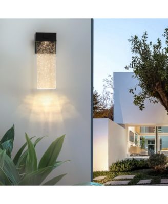 Outdoor Waterproof Transparent LED Crystal Wall Lamp Supports Multiple Types of Light Bulbs -12W Per Lamp (2 pack)