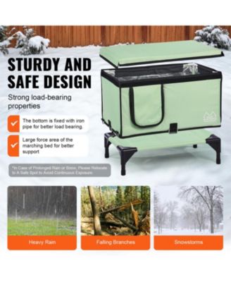 Heated Elevated Cat House with Pad - Warm Winter Shelter