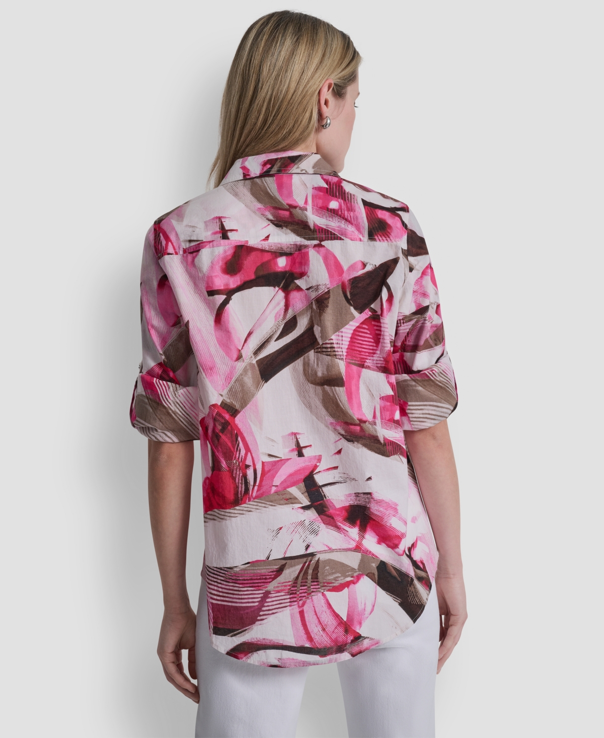 Dkny Women's Printed Long-Sleeve Shirt