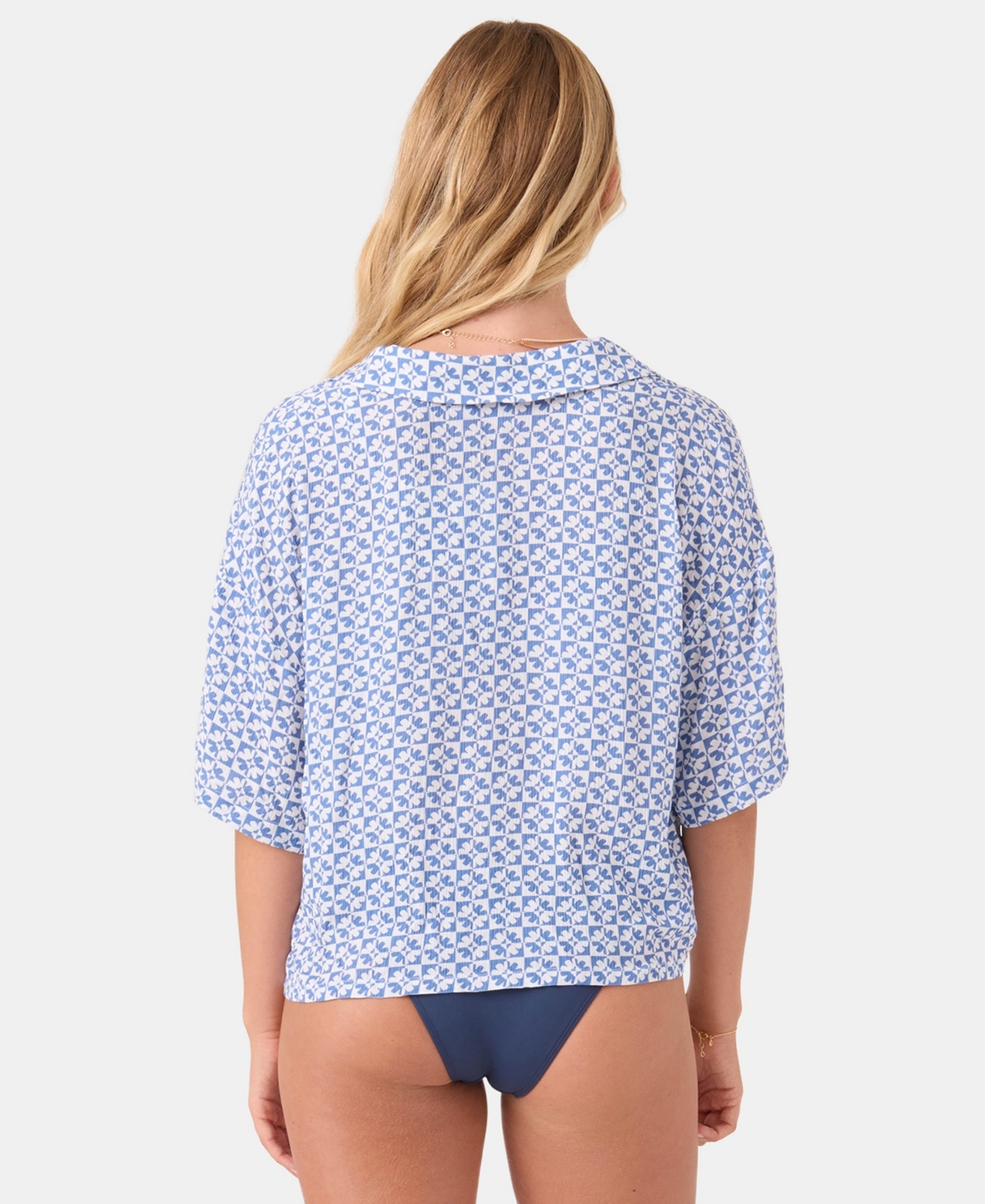 Roxy Women's Hazy Dazy Crop Button-Up Swim Shirts