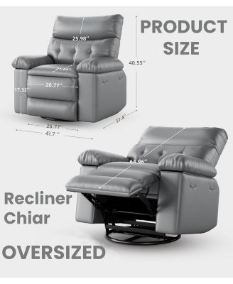 27'' Oversized Massage Recliner Chair for Adults, Lounge Recliner with Vibrating and Heating