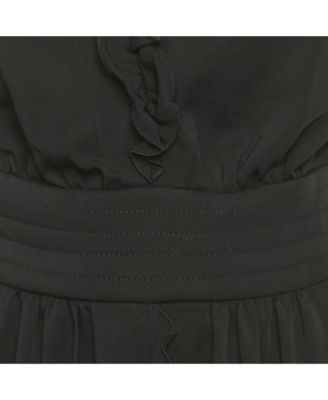 Pre-Owned D&g Womens Black Stretch Crepe Frill Detail Mini Dress