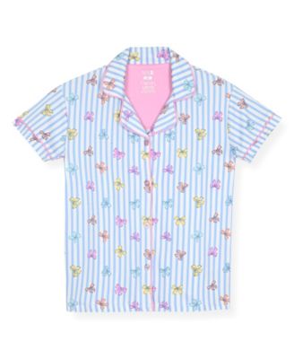 Girls' 6X-14 Stripe Bow Top, Short Pants & Scrunchie, 3-Piece Set