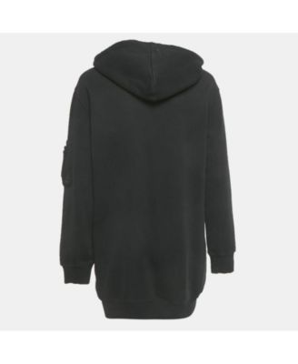 Womens Couture Black Logo Print Cotton Oversized Hoodie