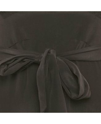 Women's Black Silk Flared Maxi Dress