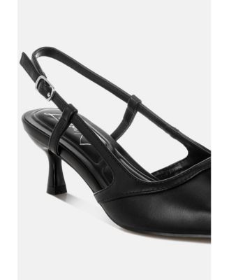 Womens LUXTON Slingback Pin Buckle Kitten Heels