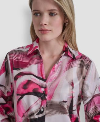Women's Button-Down Abstract Print Shirt