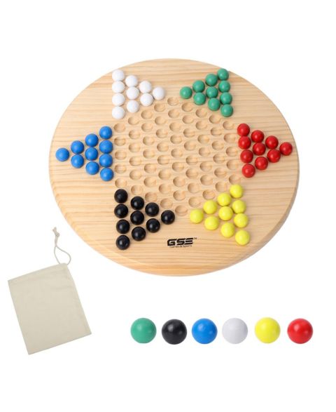 Детская настольная игра GSE Games & Sports Expert Classic Chinese Checkers Board Game, 66 Wooden Marbles, от 6 лет