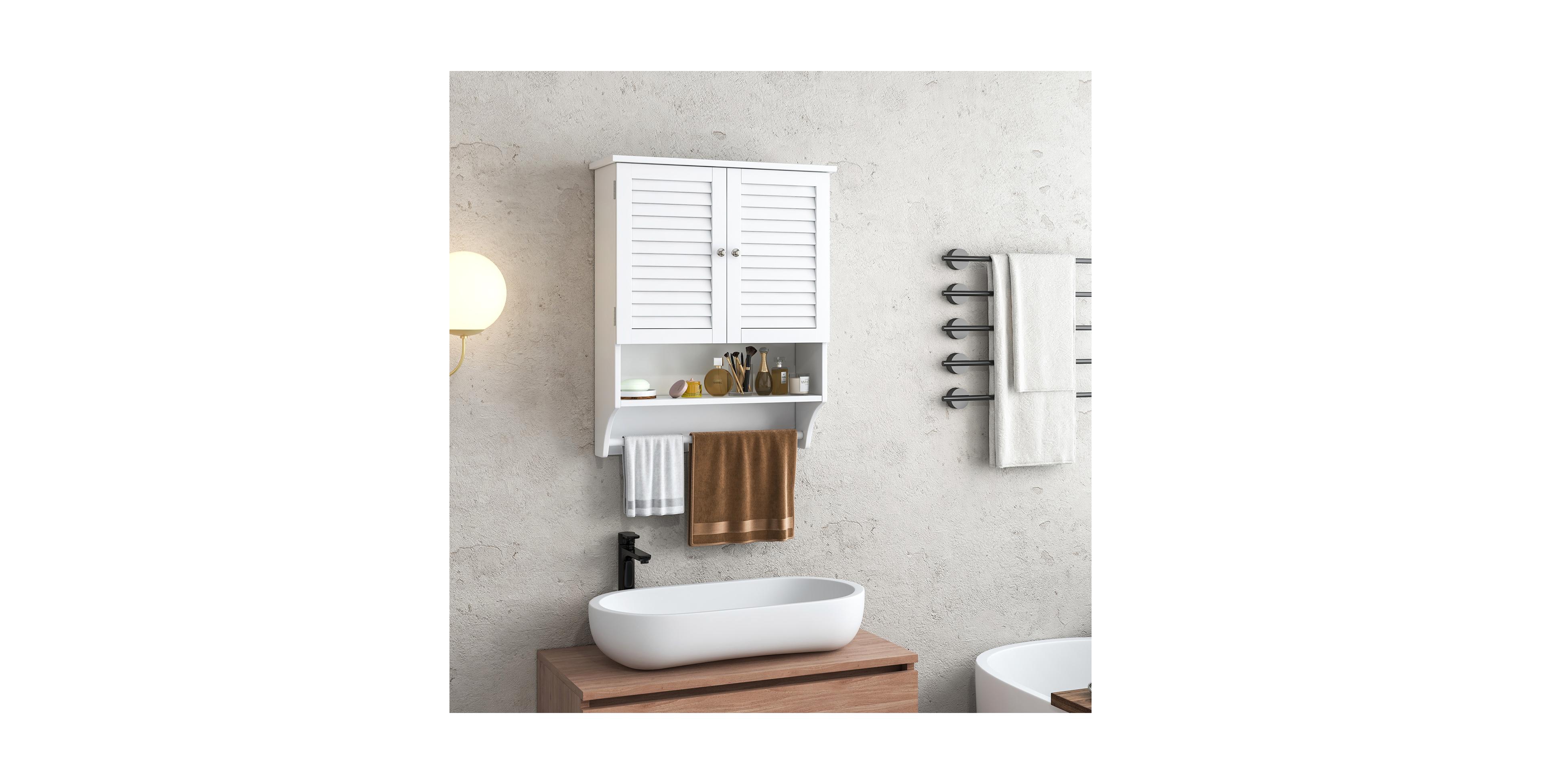 sumyeg 2-Door Wall Mounted Bathroom Medicine Cabinet with Towel Bar