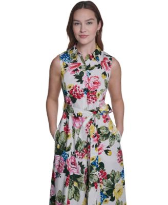 Women's Floral A-Line Midi Dress