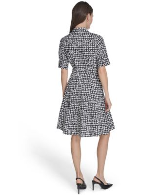 Women's Collared Chiclet Tiered Midi Dress