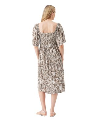 Maternity Ripe Alona Shirred Dress Olive / White