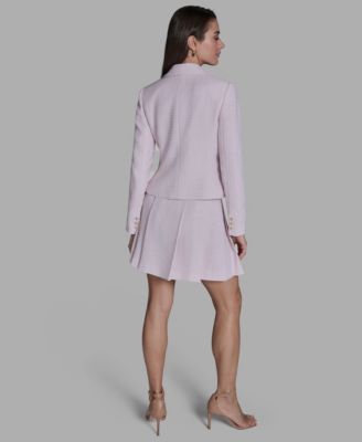 Women's Notch Collar Double-Breasted Tweed Jacket