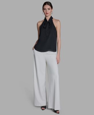 Women's Sleeveless Tie-Neck Blouse