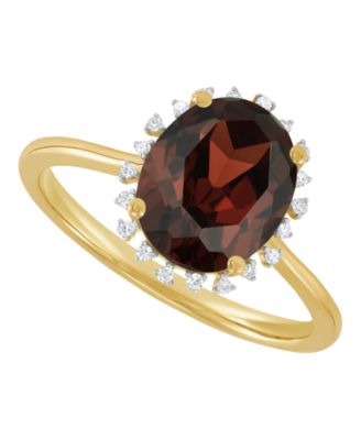 Citrine (2-1/5 ct. t.w.) & Diamond Accent Ring in 10k Yellow Gold (Also Available in Blue Topaz, Amethyst, Peridot, Garnet)