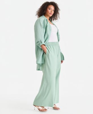 Plus Size Pull-On Wide-Leg Pants