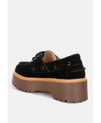 Womens Cuckatoos Chunky Suede Oxford Loafers