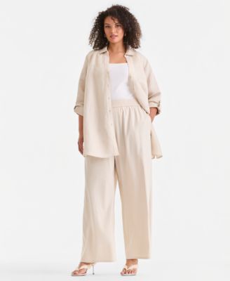 Plus Size Linen-Blend Tunic